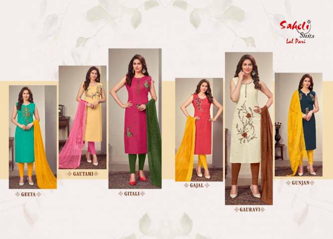 Saheli Dhara Heavy Linen Fancy Designer Ethnic Wear Heavy linen Kurtis With Dupatta Collection